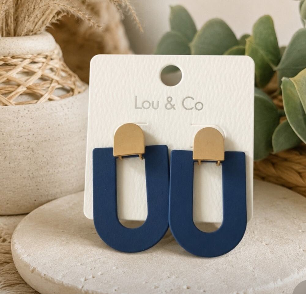 🌴 Pick 3 For $15 Lou & Co Blue Gold Earrings New